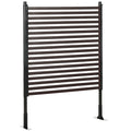 4 FT Outdoor Privacy Screen with 2 Standing Ways for Hard & Soft Ground, Decorative Outdoor Divider, Metal Animal Barrier for Garden, Backyard, Deck, Brown