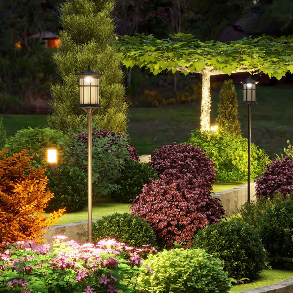72" Solar Post Light, Cool White LED Outdoor Lamp, Waterproof IP44 for Patio, Garden, Backyard, Pathway, 2 Pack