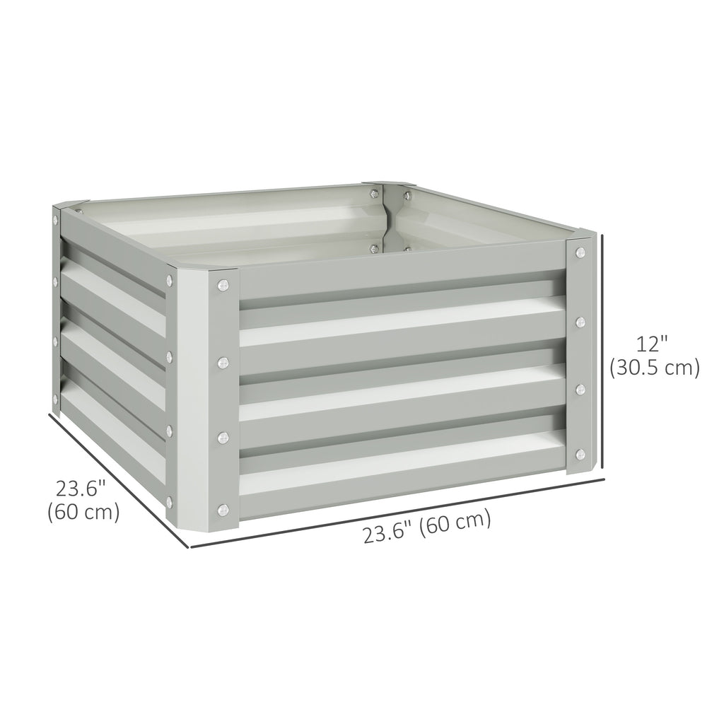 2' x 2' x 1' 2-Pieces Raised Garden Bed with Galvanised Frame