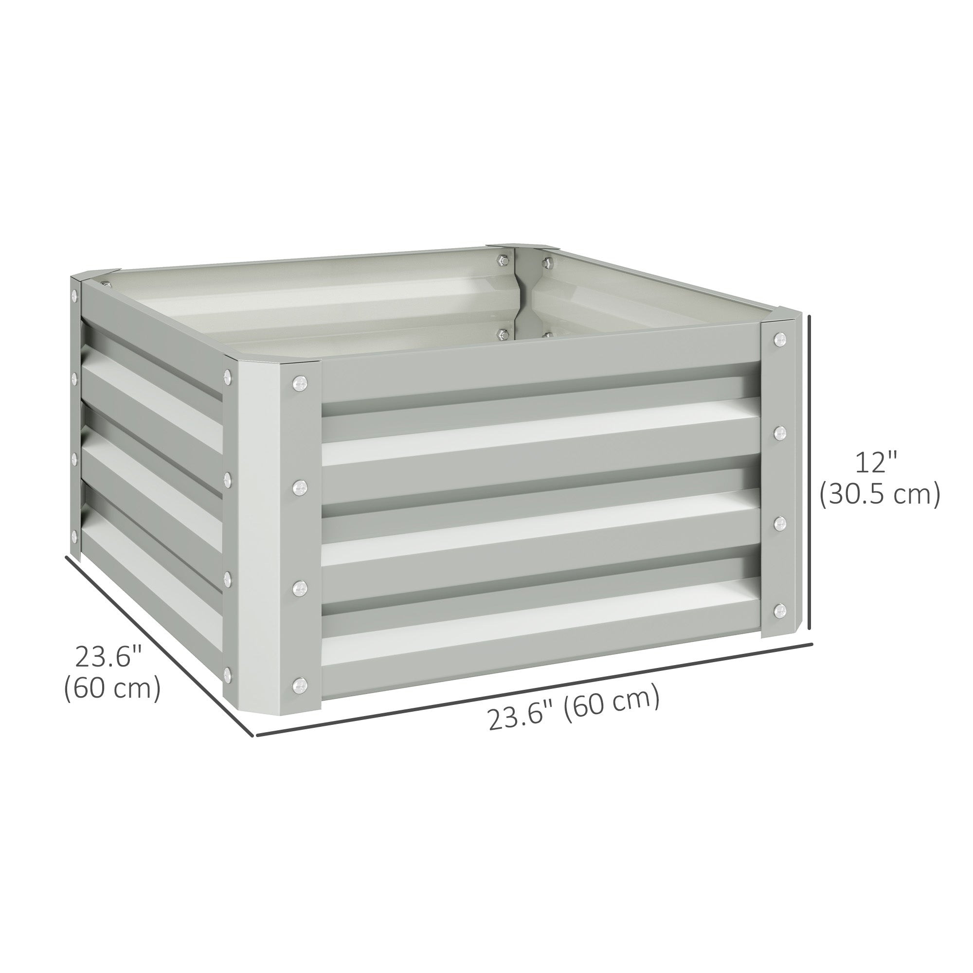 2' x 2' x 1' 2-Pieces Raised Garden Bed with Galvanised Frame