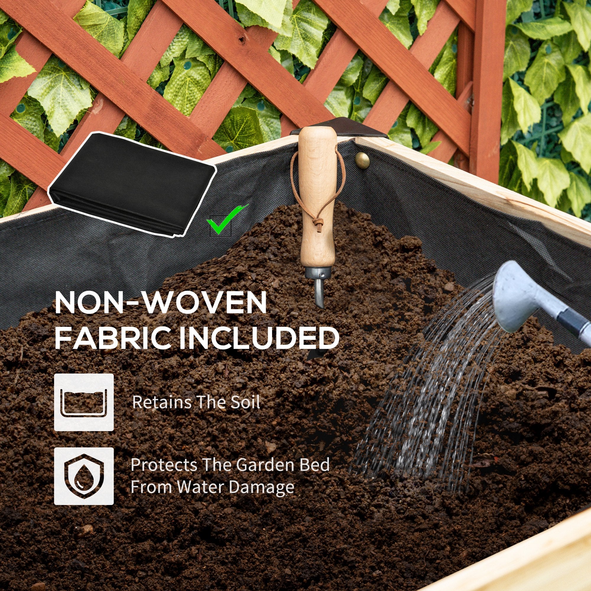 Raised Garden Bed, Elevated Planter Box, 47"x24"x29" with Legs, Metal Frame, Wooden Planter Pot for Backyard, Patio to Grow Vegetables, Herbs, and Flowers, Natural