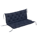 2 Seater Garden Bench Cushion, Soft Thick Outdoor Non-Slip 2 Seater Soft Pad With Backrest for Garden Patio, 52" x 43" x 4", Navy Blue