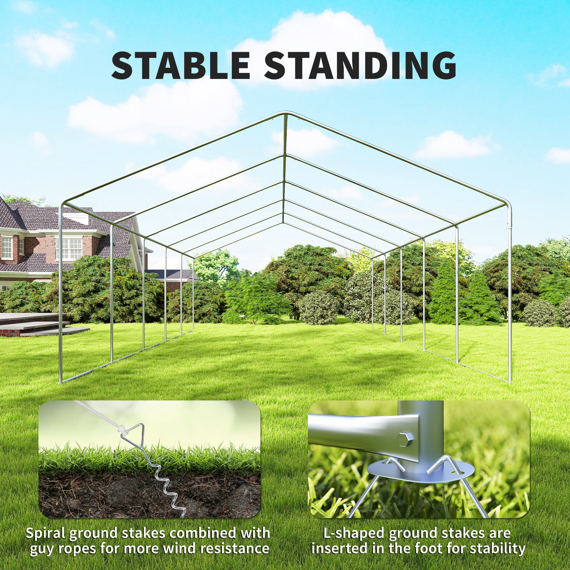 16'x32' Heavy Duty Large Party Tent & Carport with Removable Sidewalls, Portable Garage Canopy Tent, White