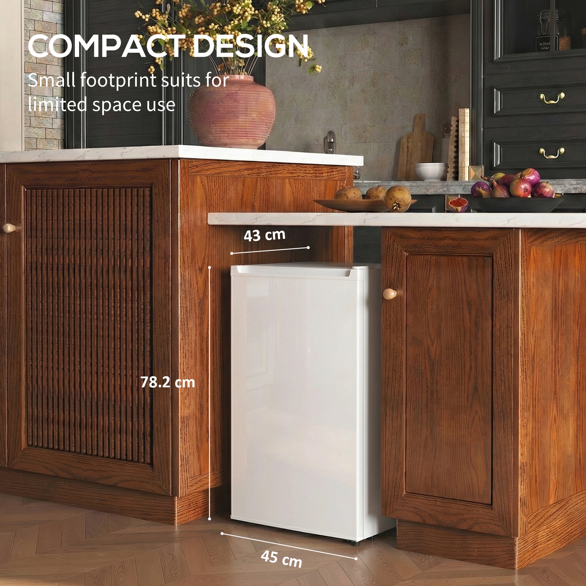 2.1 Cu. Ft. Mini Freezer, Compact Upright Freezer with Reversible Door, Removable Shelf, Adjustable Temperature, White