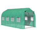 13'x6.6'x6.6' Polytunnel Greenhouse Walk in Greenhouse with Windows, Door & Wind Resistance Level 5, Green