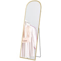 Arched Standing Mirror, 64" x 20" Full Length Mirror, Free Standing or Wall Mounted for Living Room, Bedroom, Gold