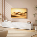 Floating TV stand for TVs up to 75 inch in high gloss white