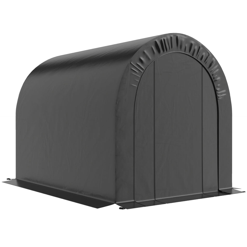 6' x 8' Outdoor Storage Shed, Heavy Duty Galvanized Steel Portable Shed for Bike, Motorcycle, Garden Tools, Black