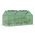 47" x 24" x 24" Portable Mini Tunnel Greenhouse Garden Planting Outdoor Flower Warm House Box with 2 Windows, Steel Frame and PE Cover, Green