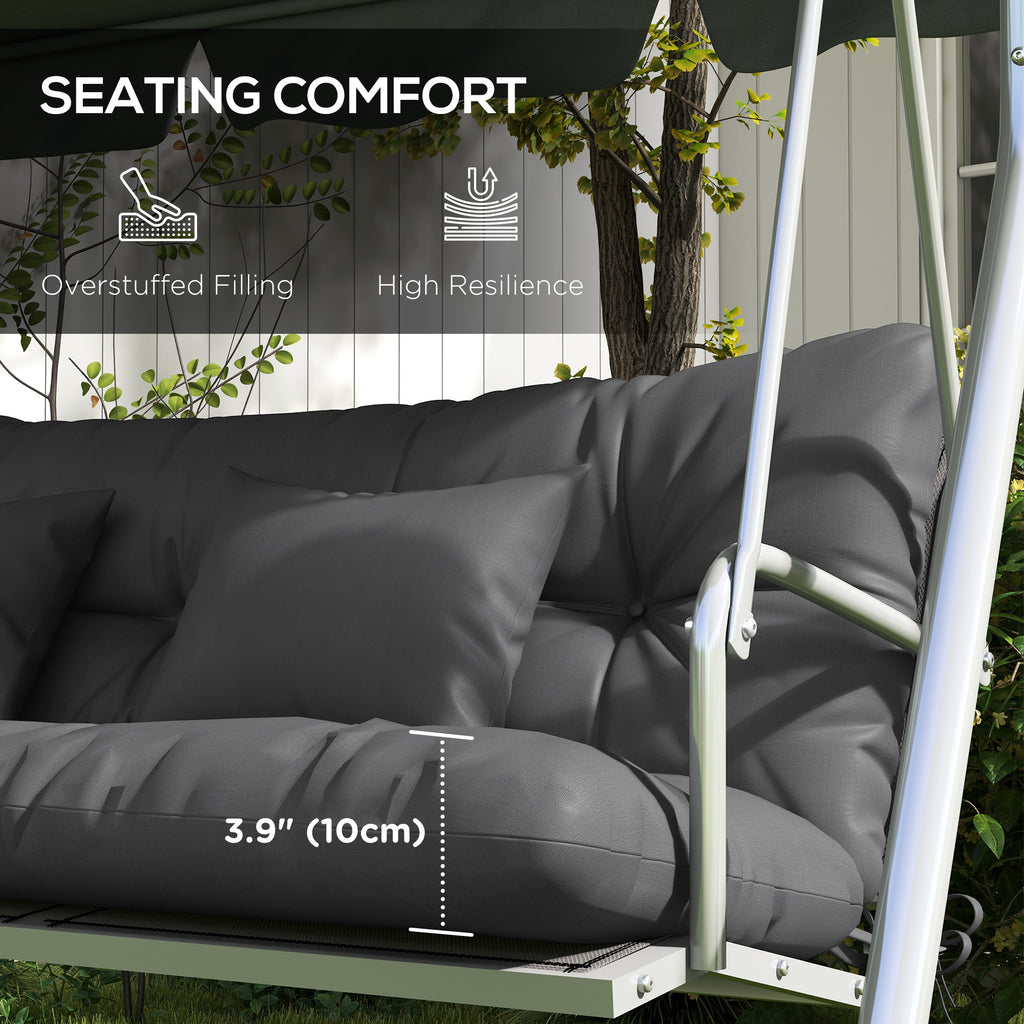 4-Piece Back and Seat Cushion Pillows Replacement and Pillows, Patio Chair Cushions Set with Ties, Grey