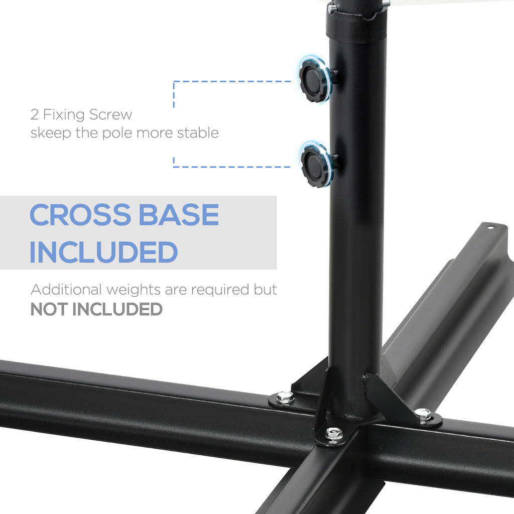8.5FT Offset Patio Umbrella with 360Â° Rotation, Outdoor Cantilever Roma Parasol Hanging Sun Shade Canopy Shelter with Cross Base, Green