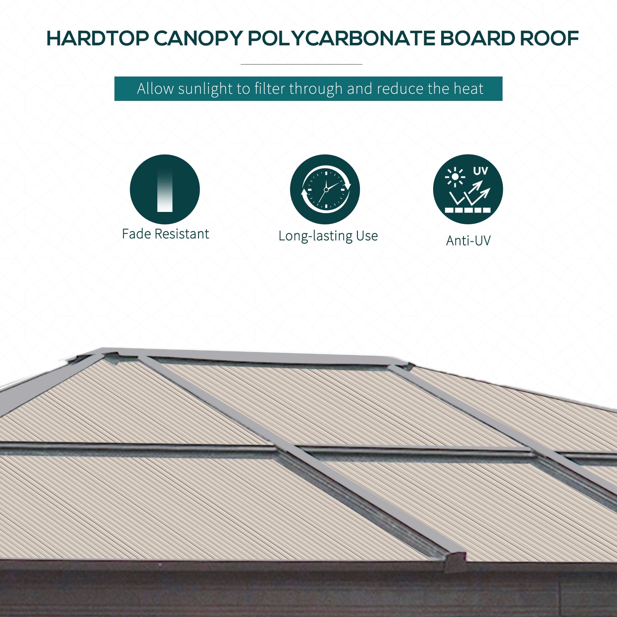 10' x 12' Hardtop Gazebo Canopy with Polycarbonate Roof, Aluminum Frame, Netting, Curtains and Ceiling Hook, Brown