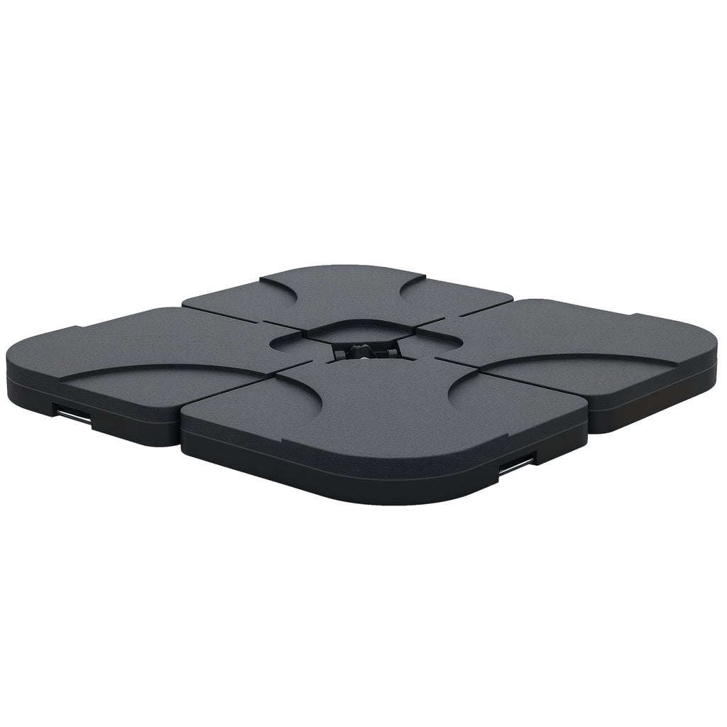 4pc Portable Umbrella Base Weights Garden Parasol Base Outdoor Patio Umbrella Stand Holder Weights, Black