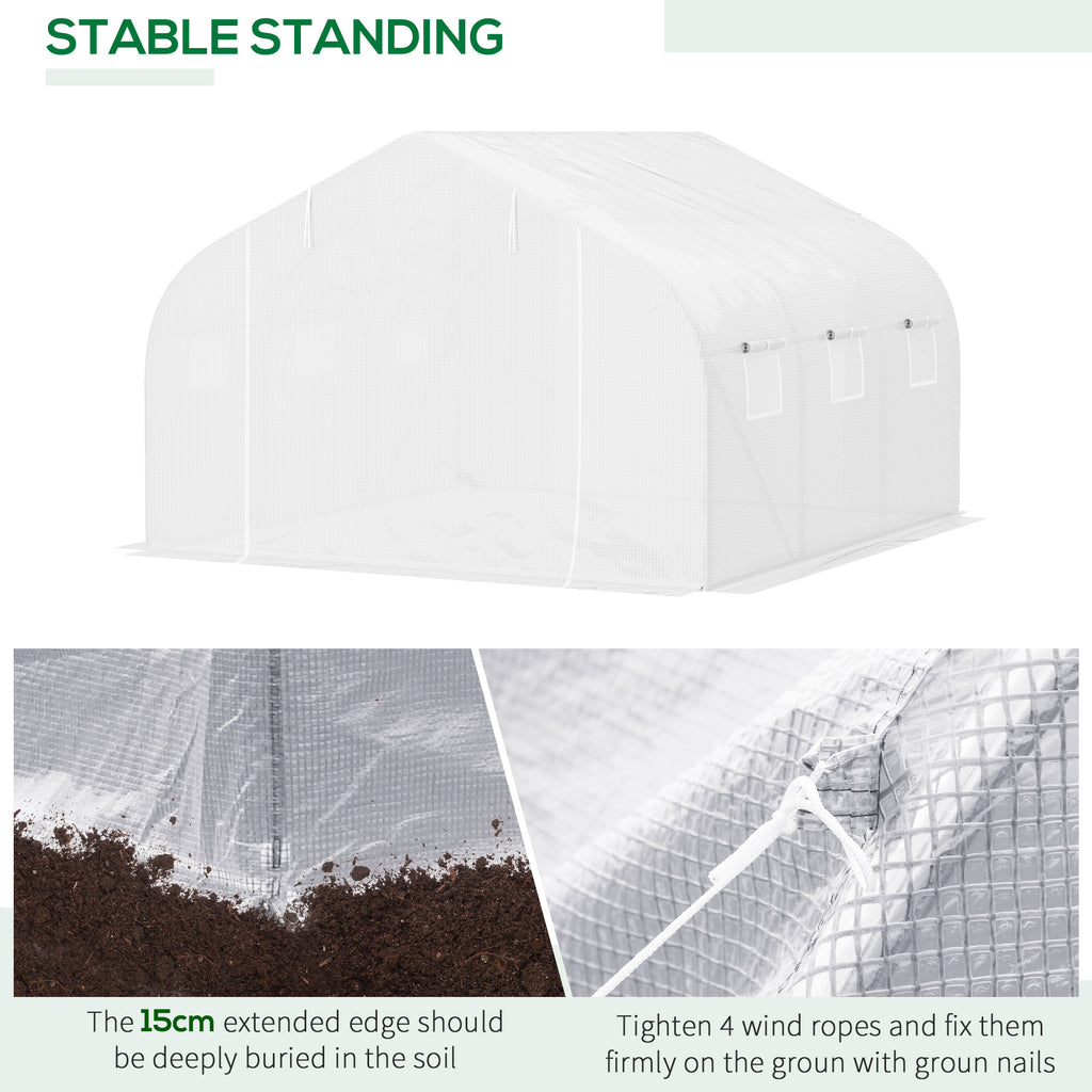 11.5'x9.8'x6.6' Portable Walk-In Tunnel Greenhouse Garden Warm House - White