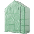 3-Tier Mini Greenhouse, Walk-in Greenhouse, Garden Hot House with 4 Shelves, Roll-Up Door and Weatherized Cover, 56" x 29" x 77", Dark Green