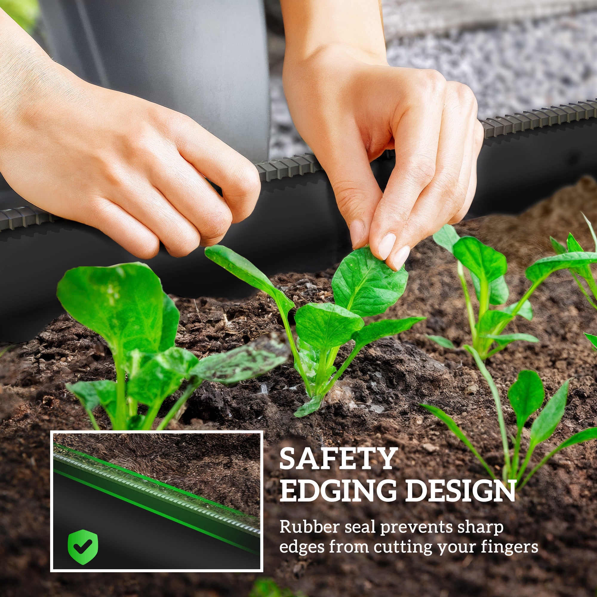 4.9 x 2 x 1ft Galvanized Raised Garden Bed Kit, Metal Planter Box with Safety Edging, Black