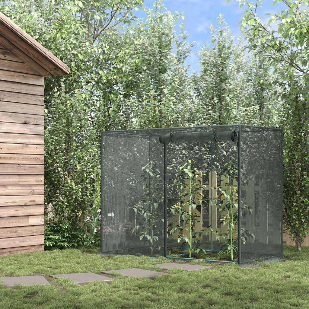 6.5 x 3.3ft Crop Cage, Garden Plant Protector with Single Zippered Door, Storage Bag and Ground Stakes, Black