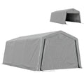 11' x 20' Portable Garage, Heavy Duty Carport Canopy with Ventilation Windows and Large Roll-up Door, Grey