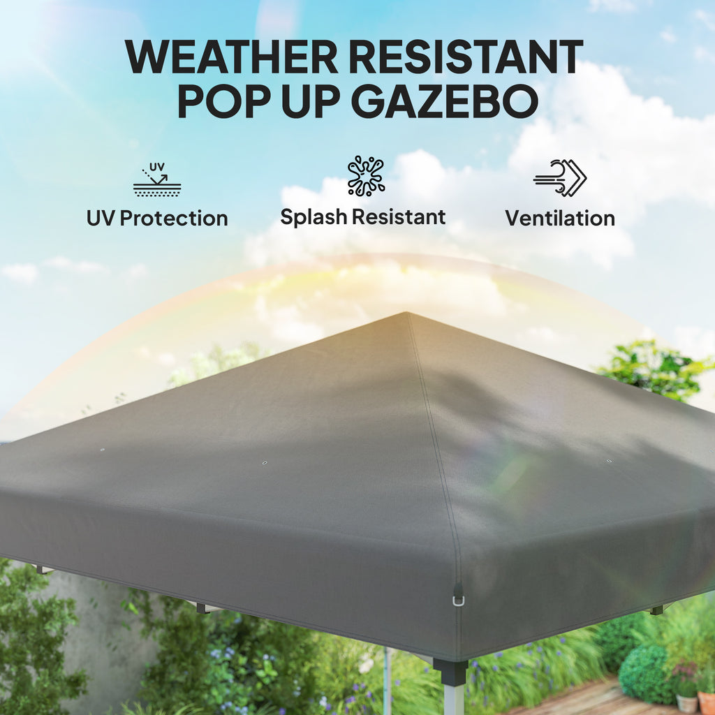 10' x 10' Pop Up Canopy with Sidewalls, Roller Bag, Height Adjustable Instant Tent for Outdoor, Garden, Patio, Grey