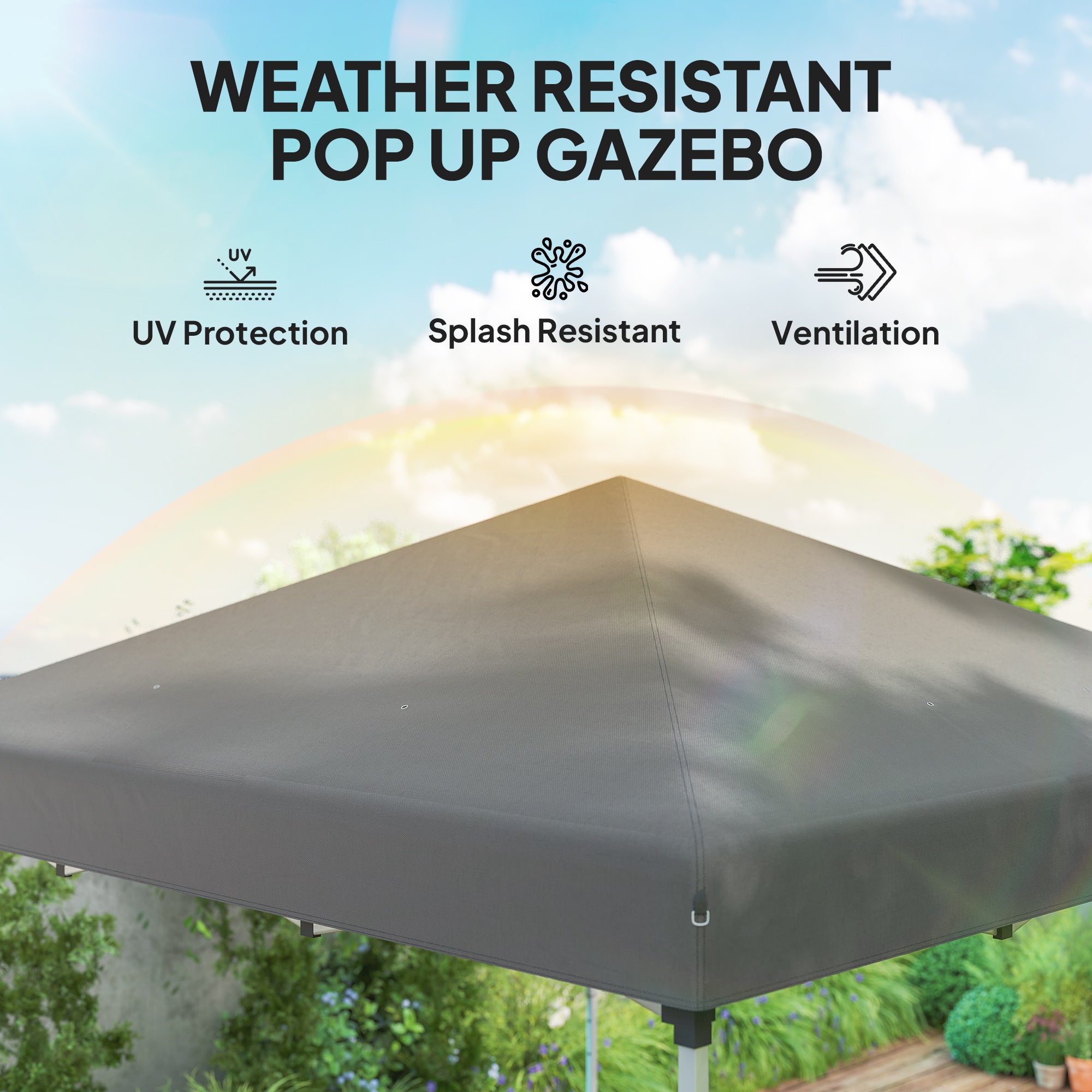 10' x 10' Pop Up Canopy with Sidewalls, Roller Bag, Height Adjustable Instant Tent for Outdoor, Garden, Patio, Grey