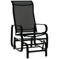 Patio Glider with Breathable Mesh Fabric, Outdoor Glider Chair, Garden Rocking Gliding Seat for Patio, Yard, Porch, Black