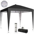 10 x 10 ft Pop Up Canopy Tent with Central Light, UPF 50+ Instant Portable Canopy Shelter with Remote, Black
