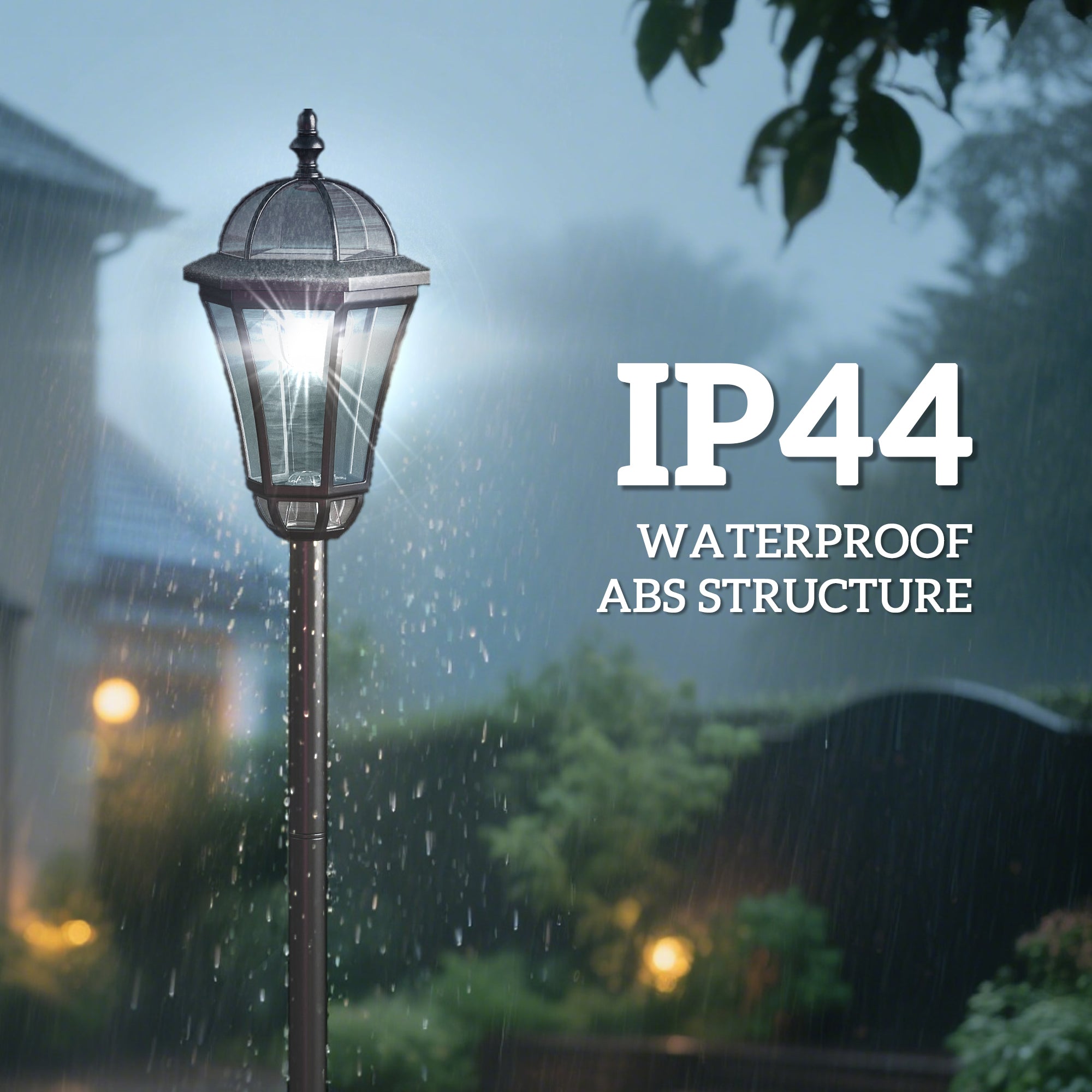 2 Piece LED Garden Lights Lamp Post Solar Powered Auto Switch Outdoor Lantern Patio Pathway Walkway Water-Resist 6 Hours Black