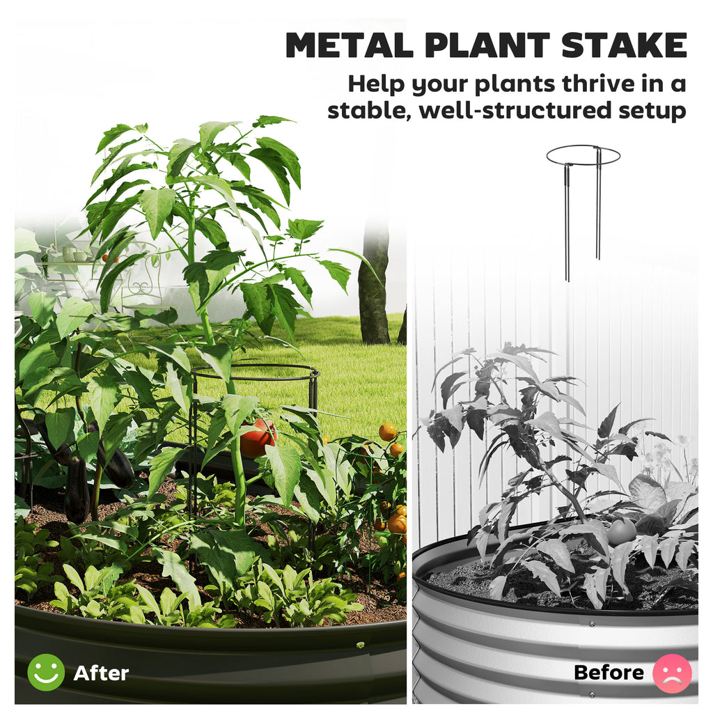 7' x 3' x 1' Large Outdoor Planter Box, Galvanized Raised Garden Bed with Metal Plant Stake, Black