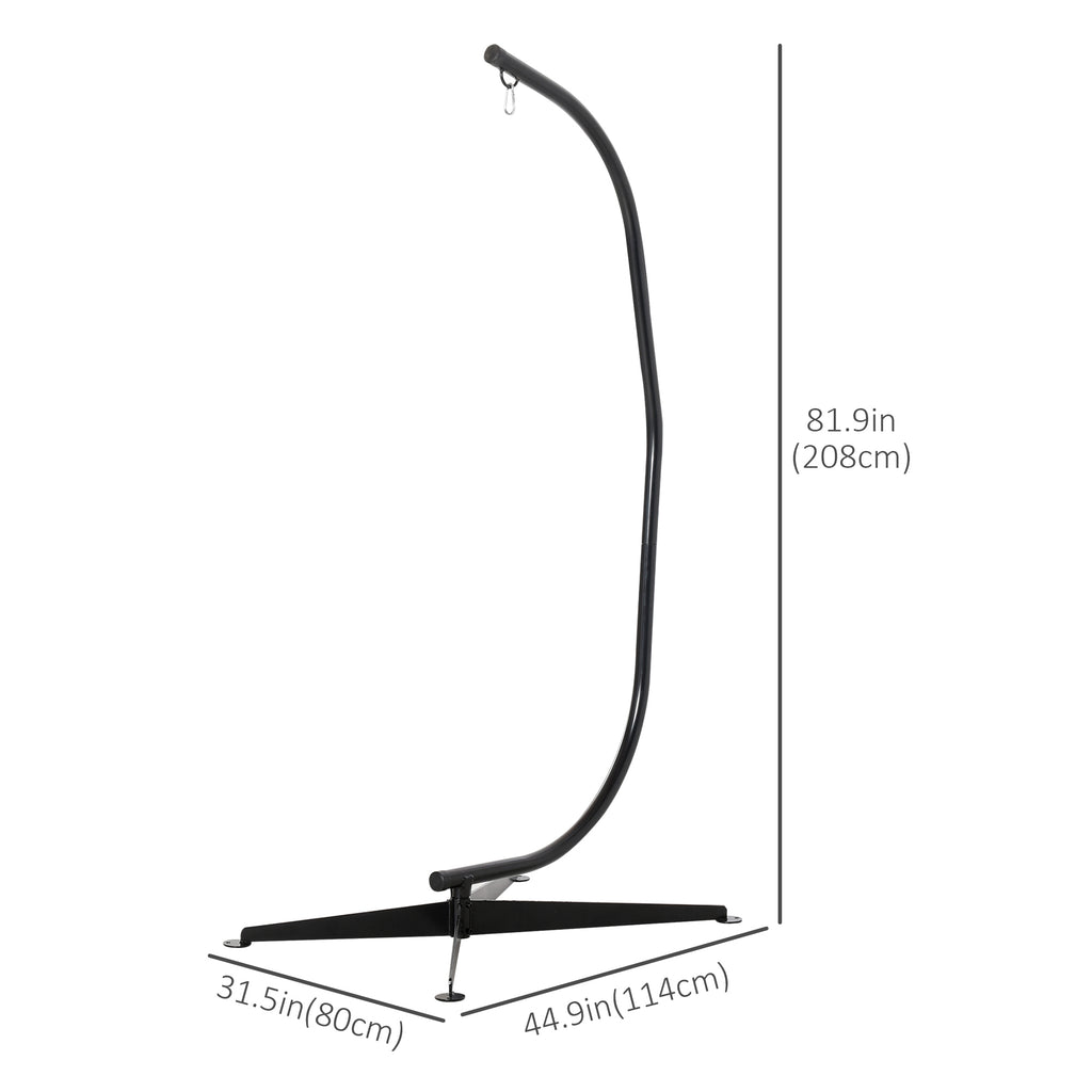 Hanging Hammock Stand Hammock Chair Stand C Stand Steel Heavy Duty Stand for Hanging Hammock Air Porch Swing Chair Indoor Outdoor (Only Construction)