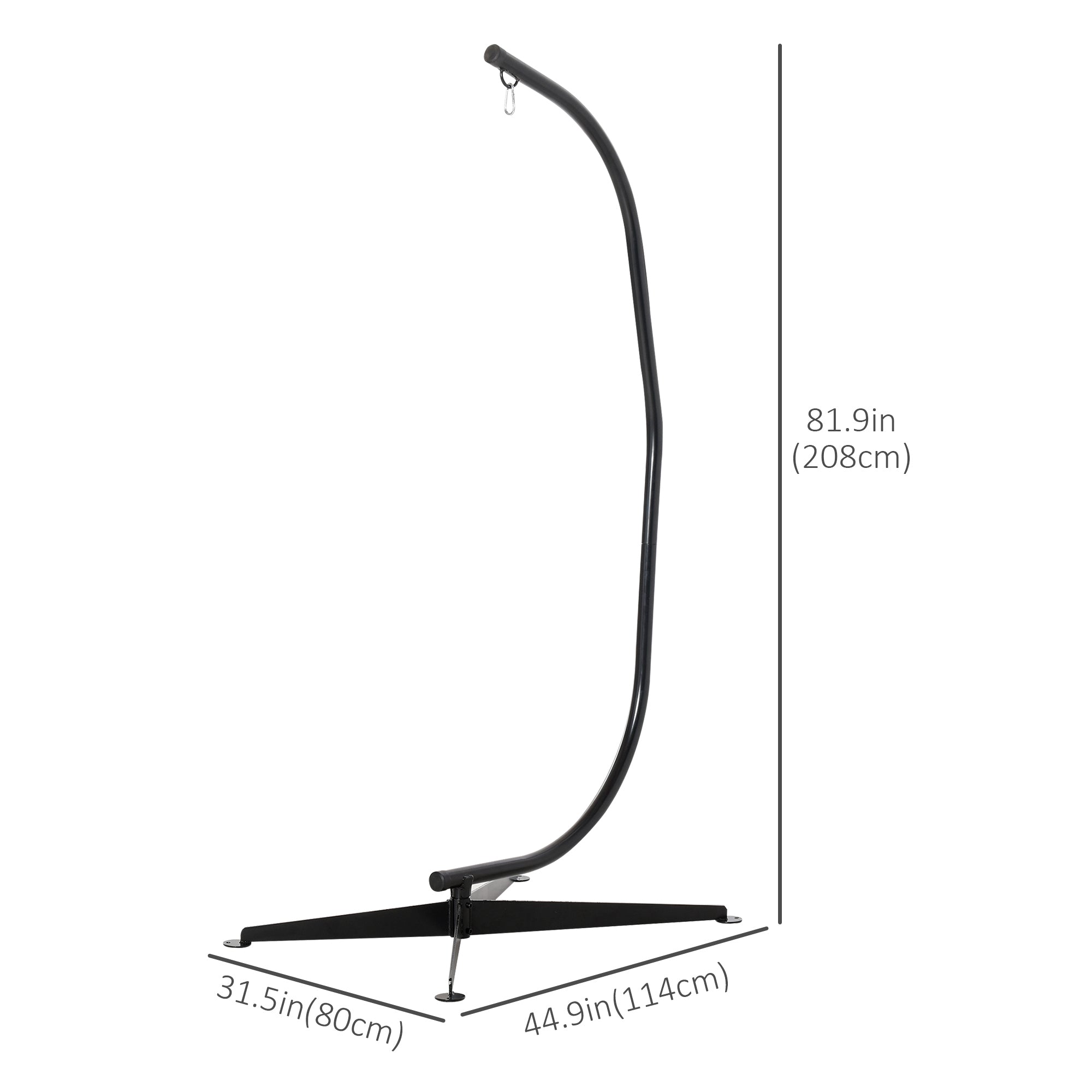 Hanging Hammock Stand Hammock Chair Stand C Stand Steel Heavy Duty Stand for Hanging Hammock Air Porch Swing Chair Indoor Outdoor (Only Construction)