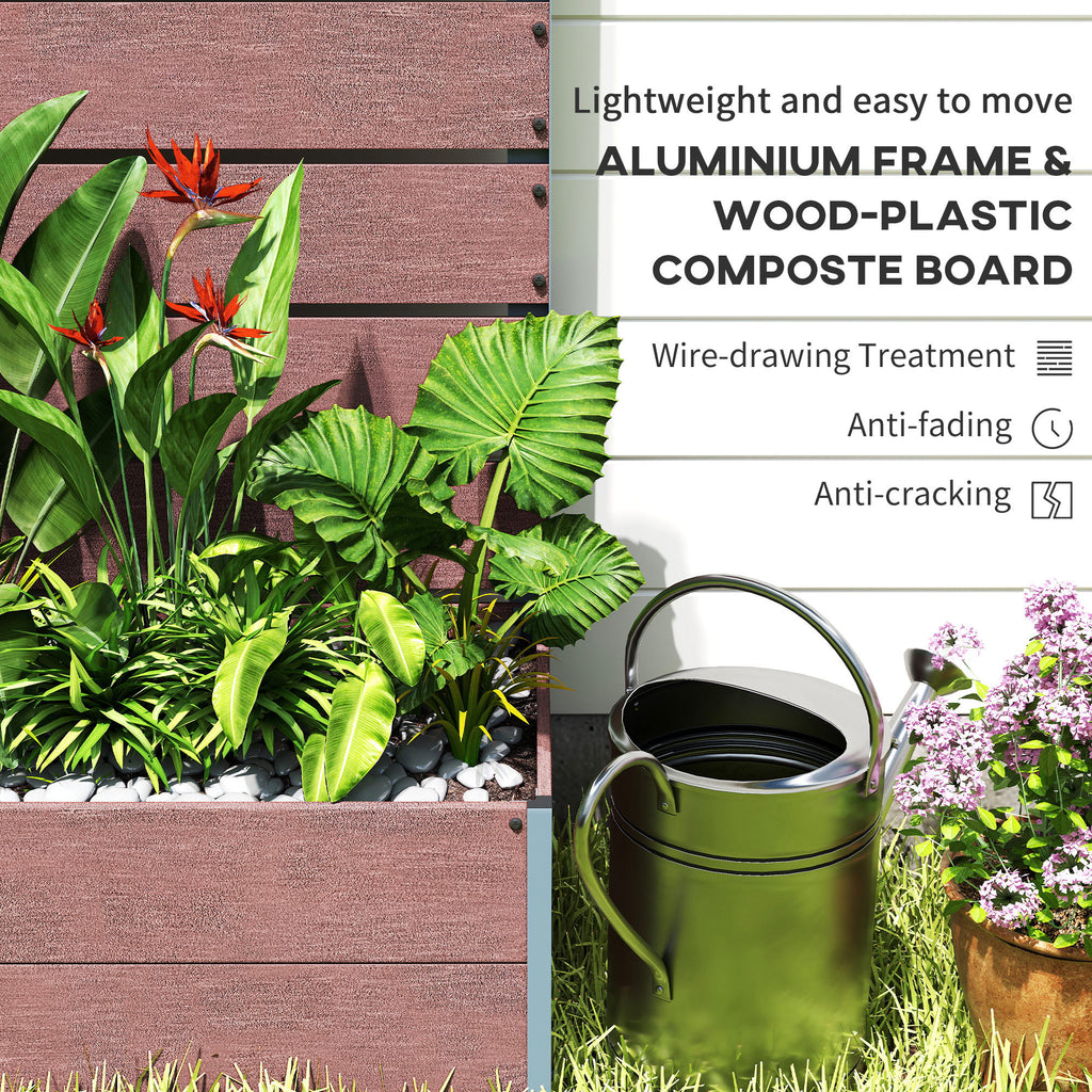 Raised Garden Bed with Trellis, Freestanding Elevated Planter Box for Climbing Vines, 28" x 15" x 59", Light Brown
