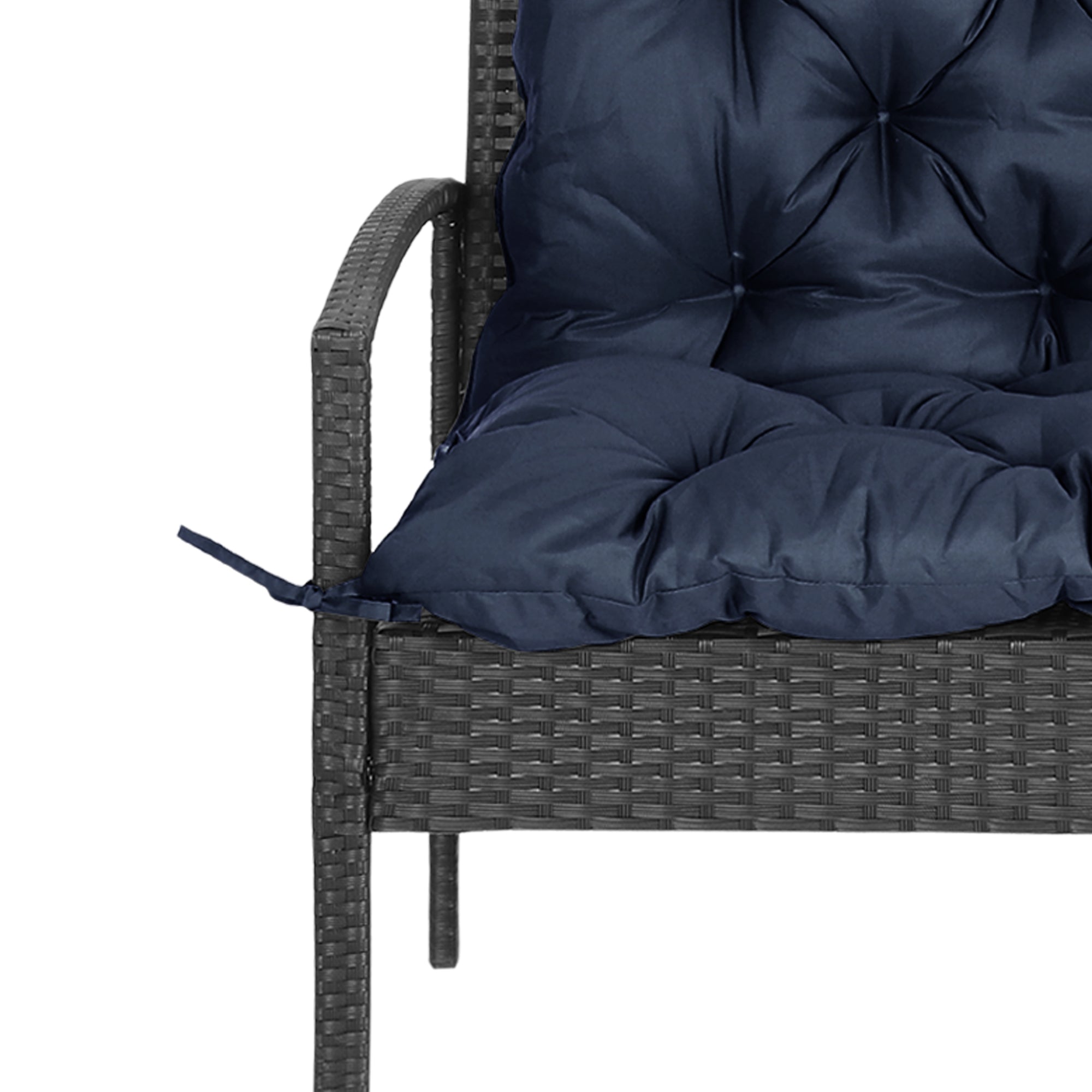 Porch Swing Cushion Garden Bench Cushion with Backrest, Non-Slip 2-seater Soft Pad, Swing Chair Mat Replacement for Indoor and Outdoor, 39.4" x 38.6", Dark Blue
