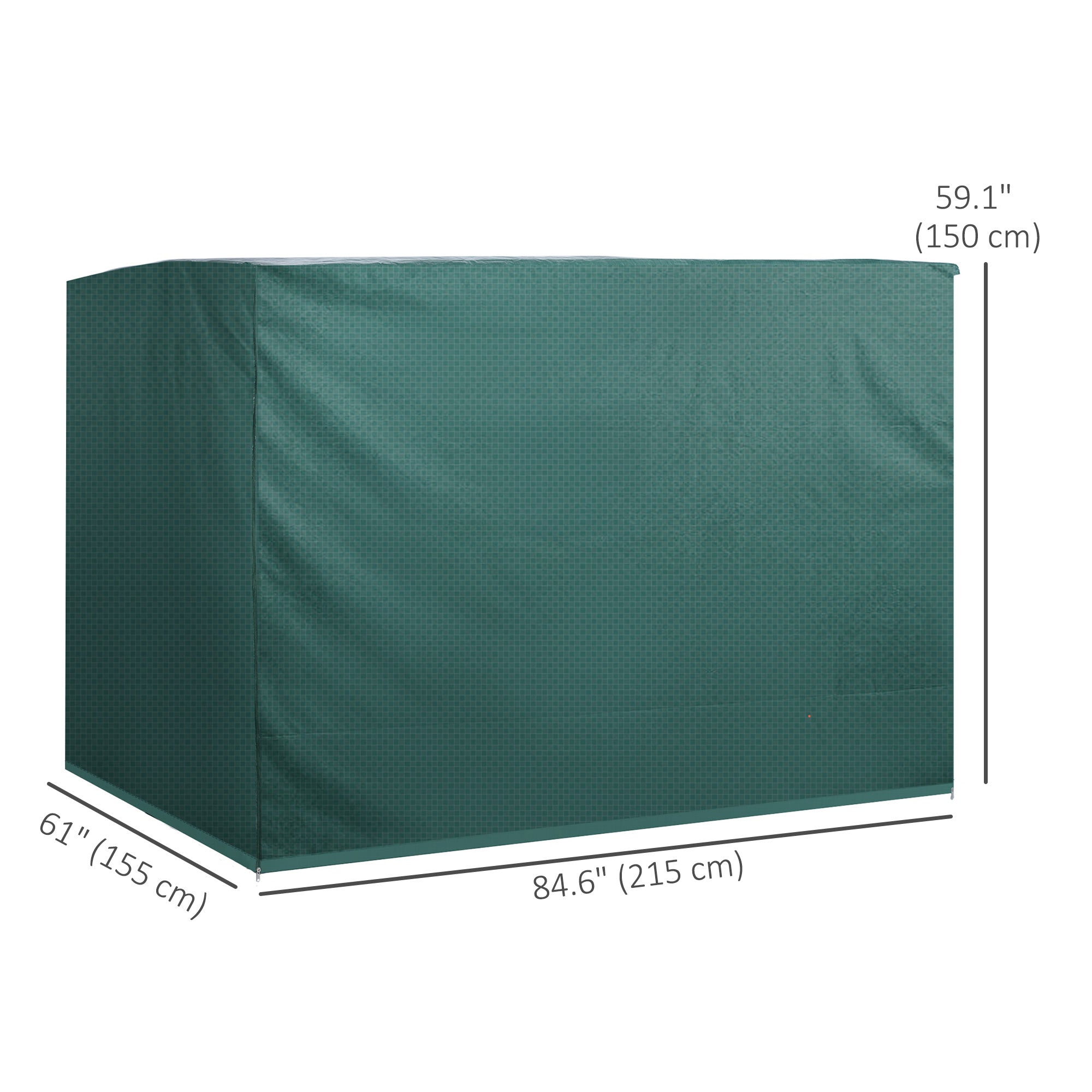 3-Seater Patio Swing Cover, Outdoor Garden Furniture Protection Hammock Glider Cover, Waterproof Dustproof Windproof, 85" x 61" x 59", Dark Green