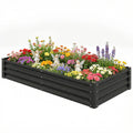 Galvanized Garden Beds with Open Bottom, Outdoor Planter Box for Herbs Vegetables, 6 x 3 x 1ft, Black