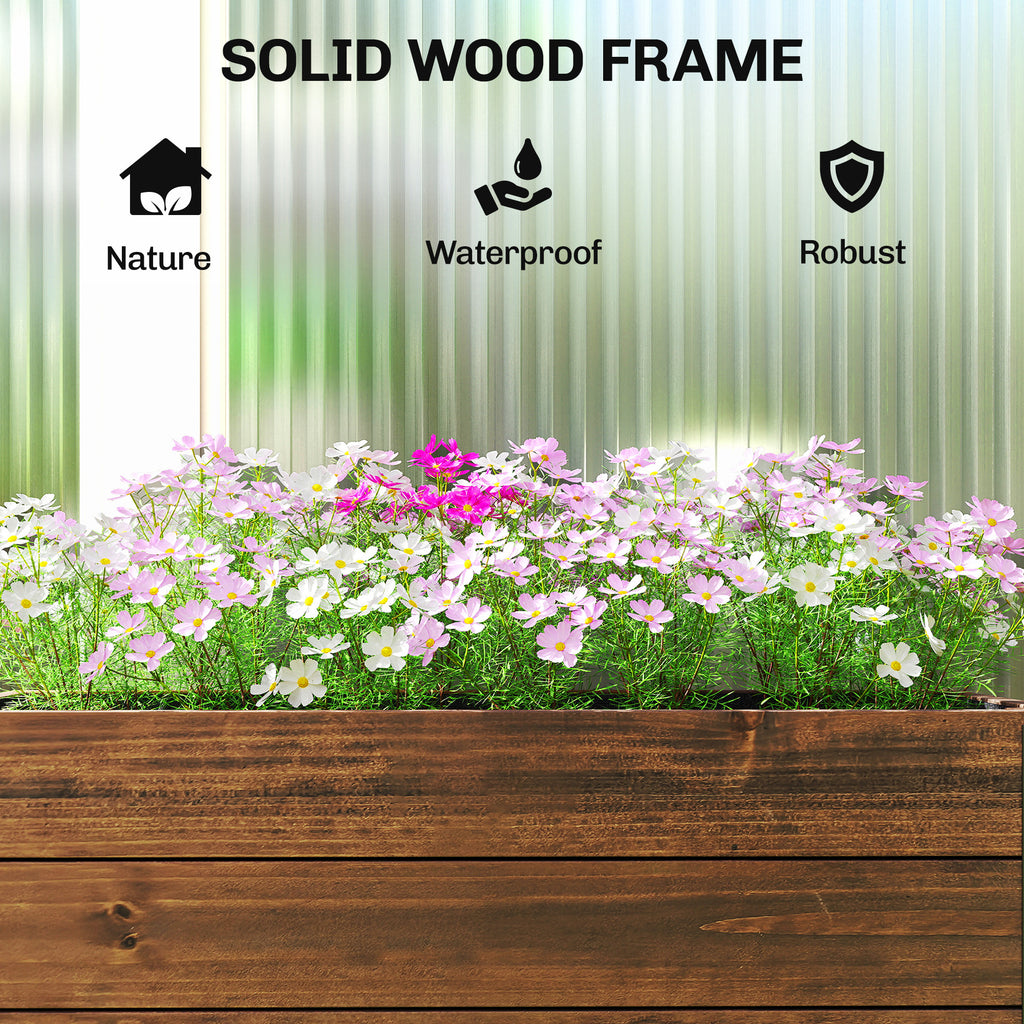 Raised Garden Bed with Wheels & Drainage Holes, Outdoor Planter Box with Liner for Patio Balcony