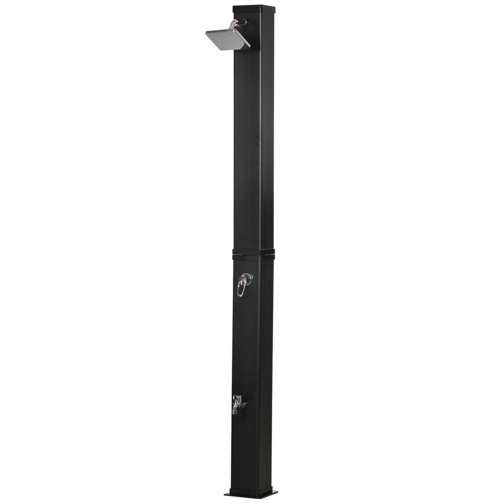 10.6 Gallons Solar Heated Shower with Free-Rotating Shower Head, Temperature Adjustment & Foot Shower