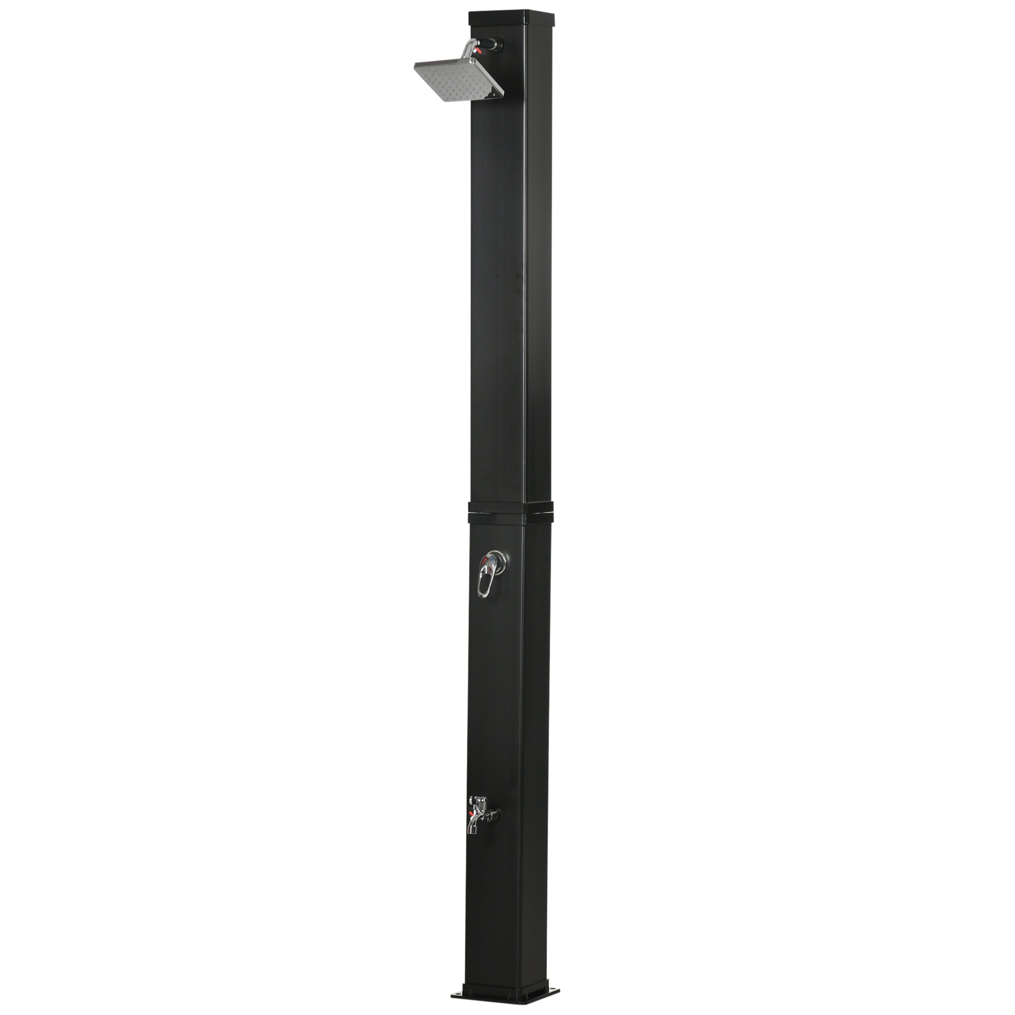 10.6 Gallons Solar Heated Shower with Free-Rotating Shower Head, Temperature Adjustment & Foot Shower