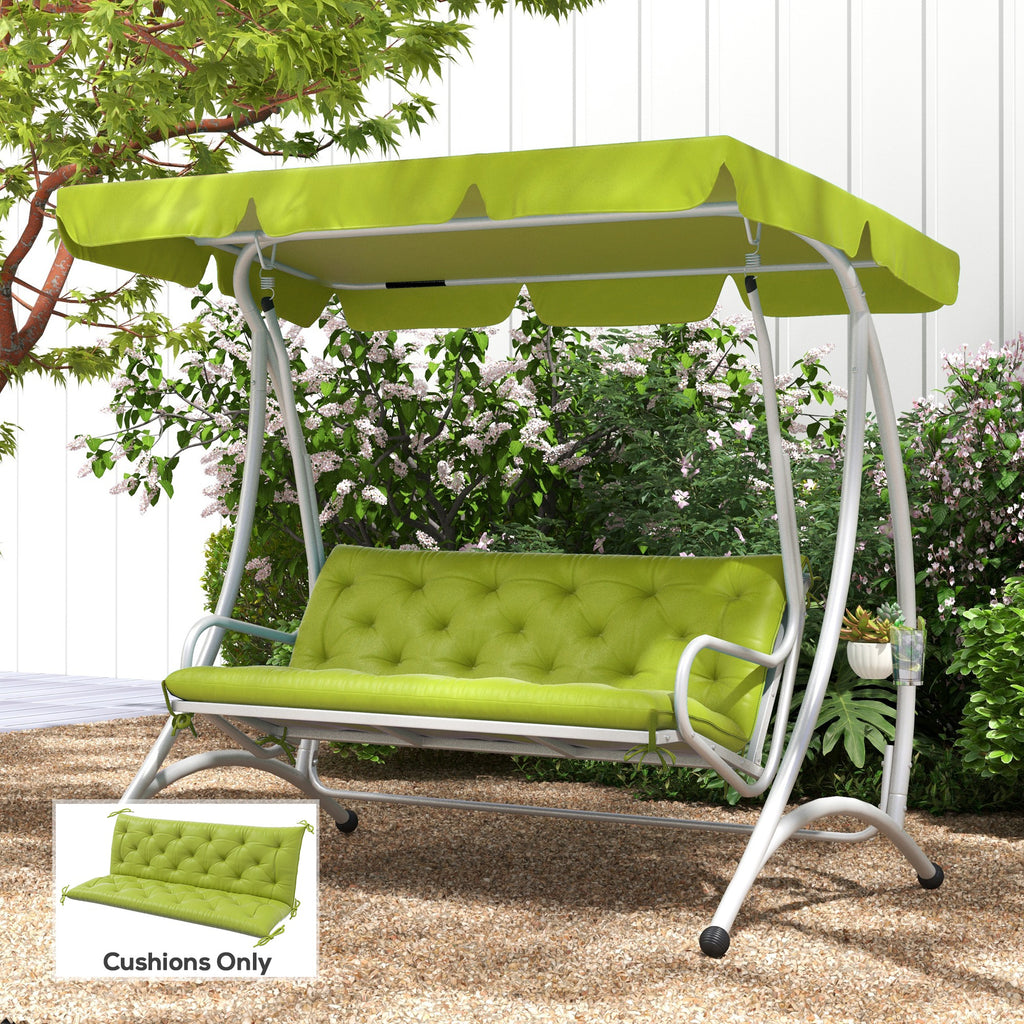3-Seater Outdoor Bench Swing Chair Replacement Cushions for Patio Garden, Light Green