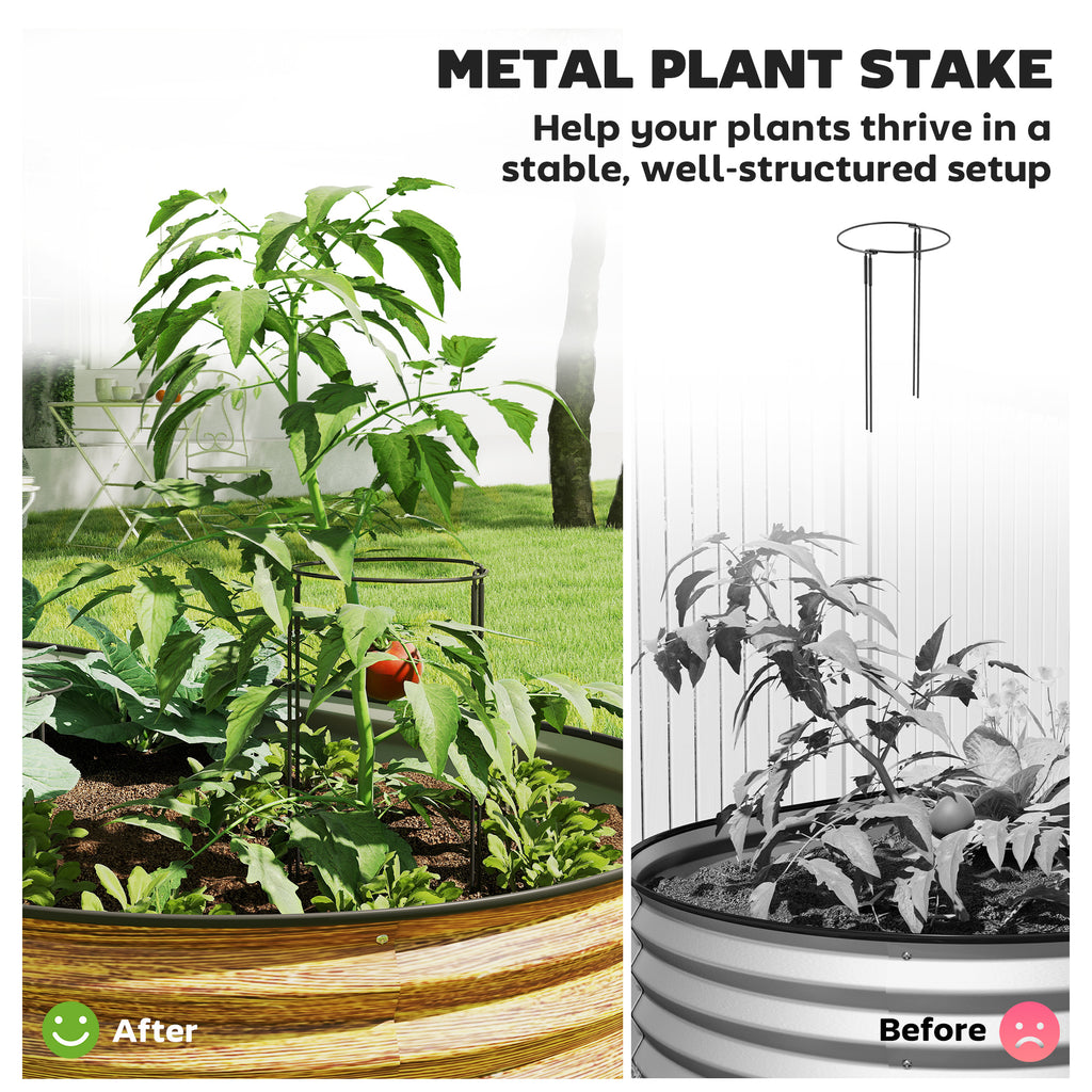 5' x 3' x 1' Large Outdoor Planter Box, Galvanized Raised Garden Bed with Metal Plant Stake, Brown Wood Effect