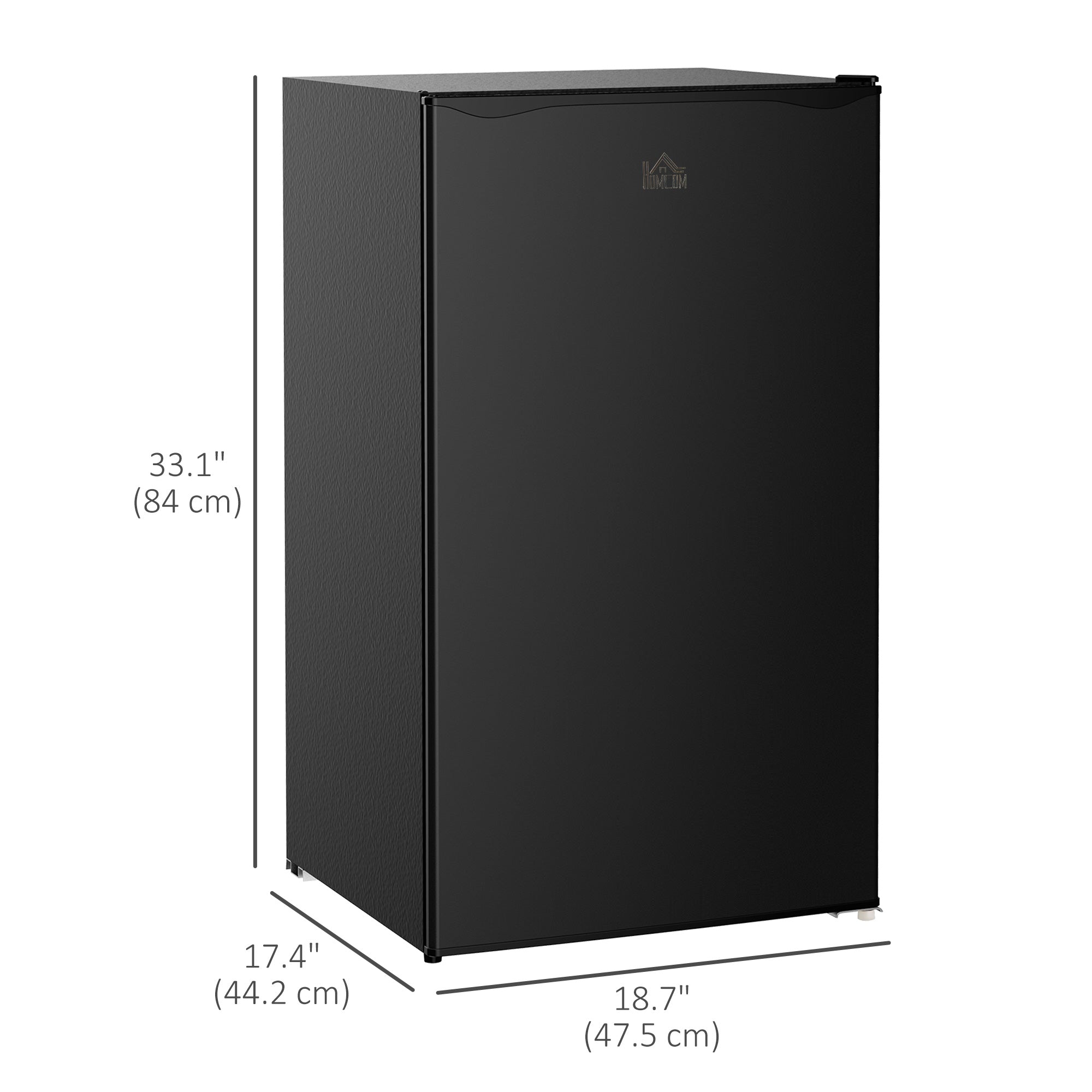 Compact Refrigerator, Mini Fridge with Freezer, Adjustable Shelf, Mechanical Thermostat and Reversible Door, Black