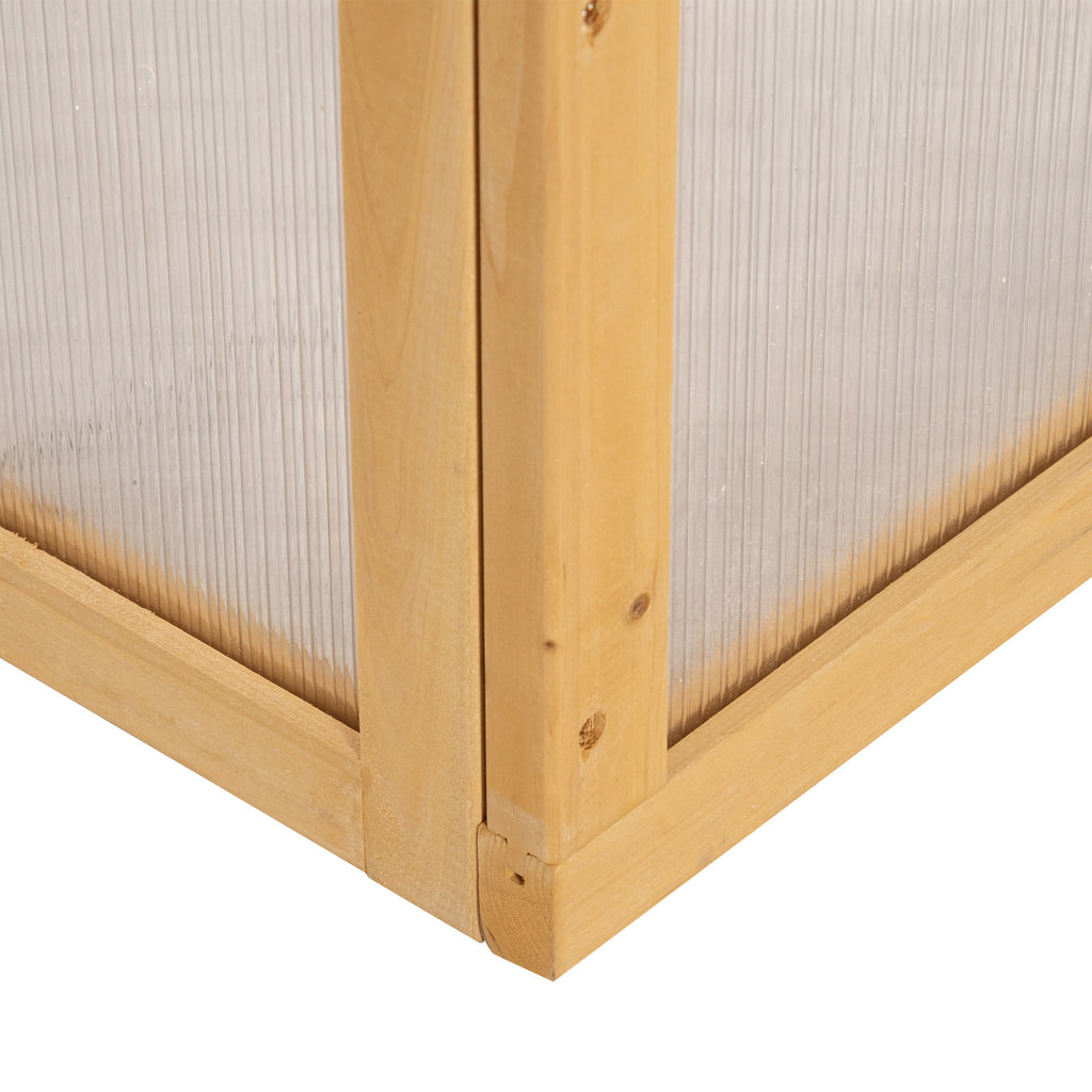 Wooden Cold Frame Greenhouse Garden Portable Raised Planter with Openable Top for Indoor, Outdoor, Flowers, Vegetables, Plants, 35.5"x23.5"x15.75", Light Brown