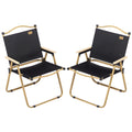 Set of 2 Camping Chair, Lightweight Folding Chair, Portable Armchairs, Excellent for Festivals, Fishing, Beach and Hiking, Black