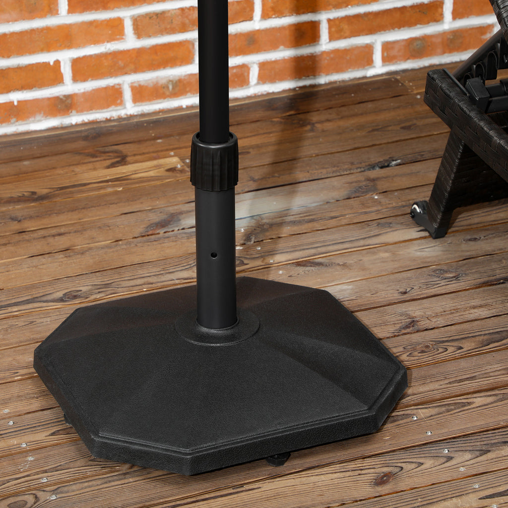 48lbs Concrete Square Patio Umbrella Base Weight, Outdoor Umbrella Stand Holder for Lawn, Deck, Backyard, Garden, Black
