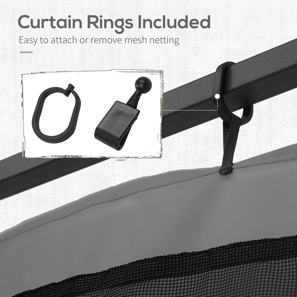 Replacement Mosquito Netting for Gazebo 10' x 13' Black Screen Walls for Canopy with Zippers