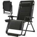 Zero Gravity Chair, Reclining Outdoor Lounger Chair with Cup Holder, 400 LBS Capacity, Black