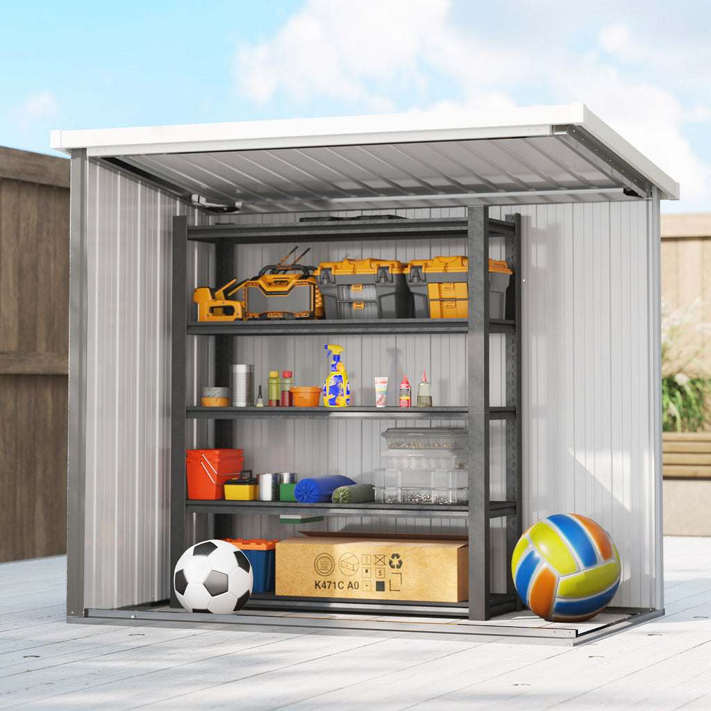 5' x 3' Metal Garden Storage Shed, Tool House with Double Doors for Backyard, Patio, Lawn