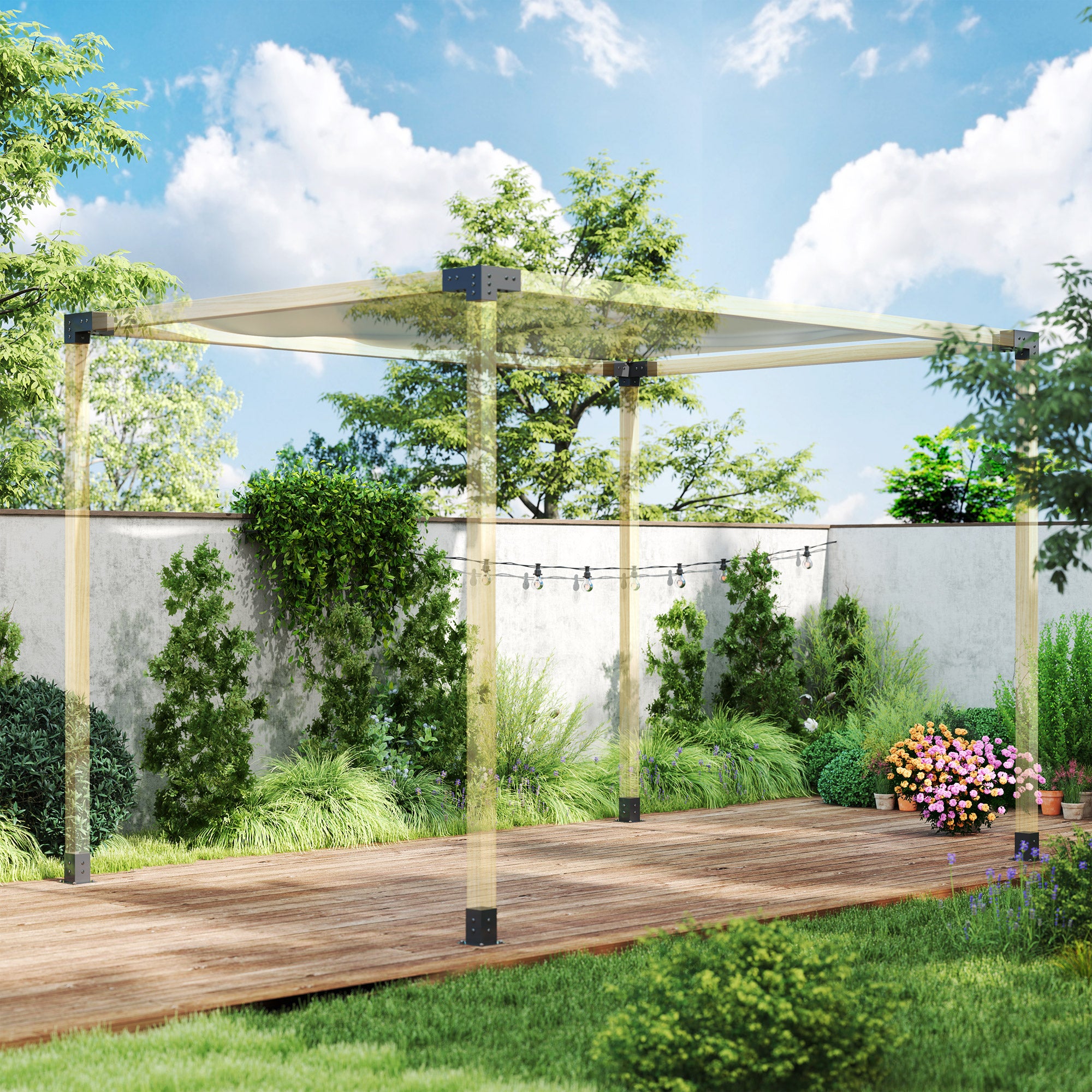 8PCS Pergola Kit, Pergola Brackets with 3-Way & 4-Way Corner Brackets for 4"x4" (Actual 3.6"x3.6") Lumber