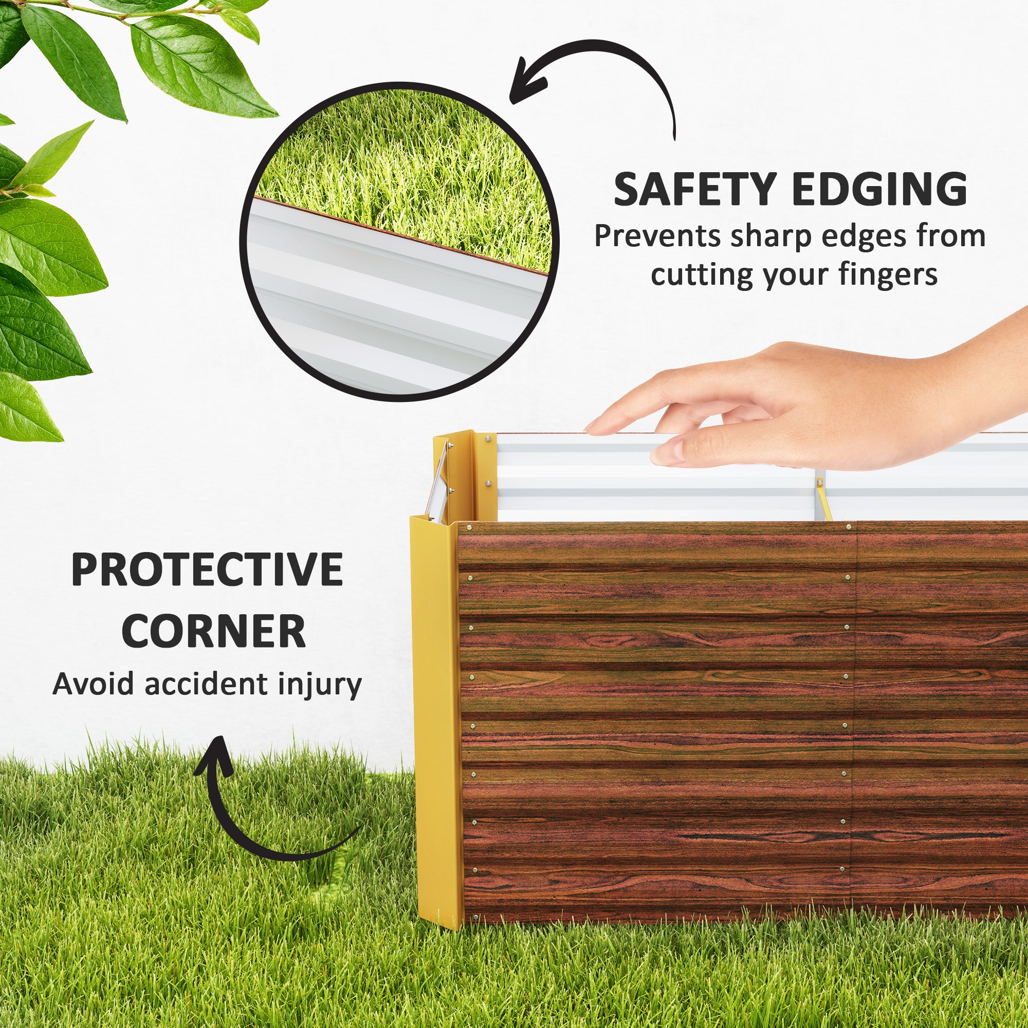 Set of 2 Galvanized Metal Planters for Outdoor Plants, 4' x 2' x 2' Raised Garden Bed, Distressed Dark Brown