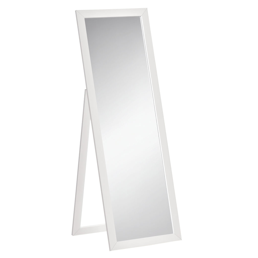 58" x 20" Full Length Mirror with Frame, Floor Standing Mirror, Rectangular Full Body Mirror for Bedroom, Living Room, White