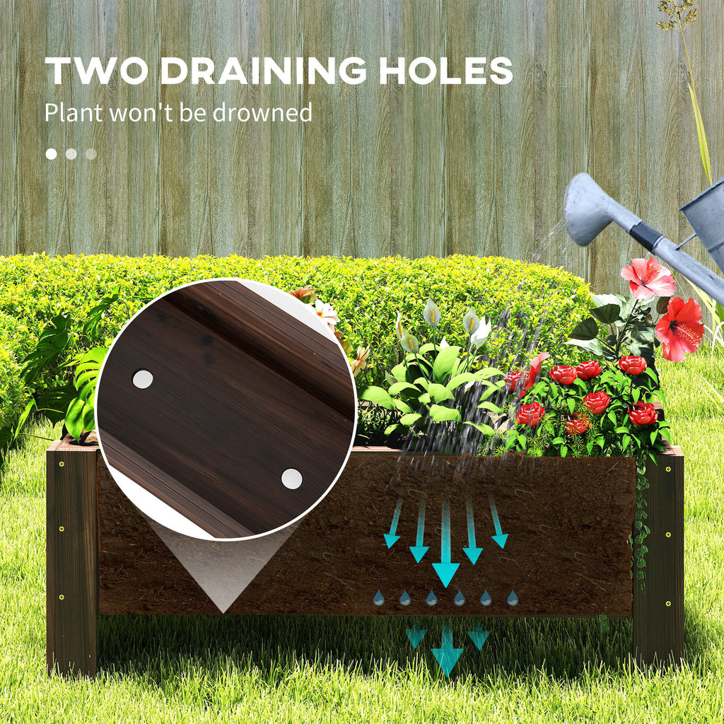 3.3 x 1.2 x 1.2 ft Garden Raised Bed Planter Grow Containers for Outdoor Patio Plant Flower Vegetable Pot, Carbonized